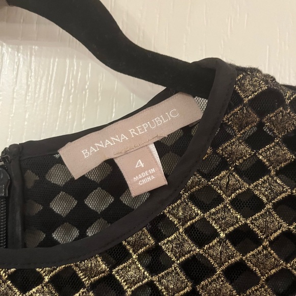 Banana Republic black and gold dress, size 4 - Picture 3 of 5
